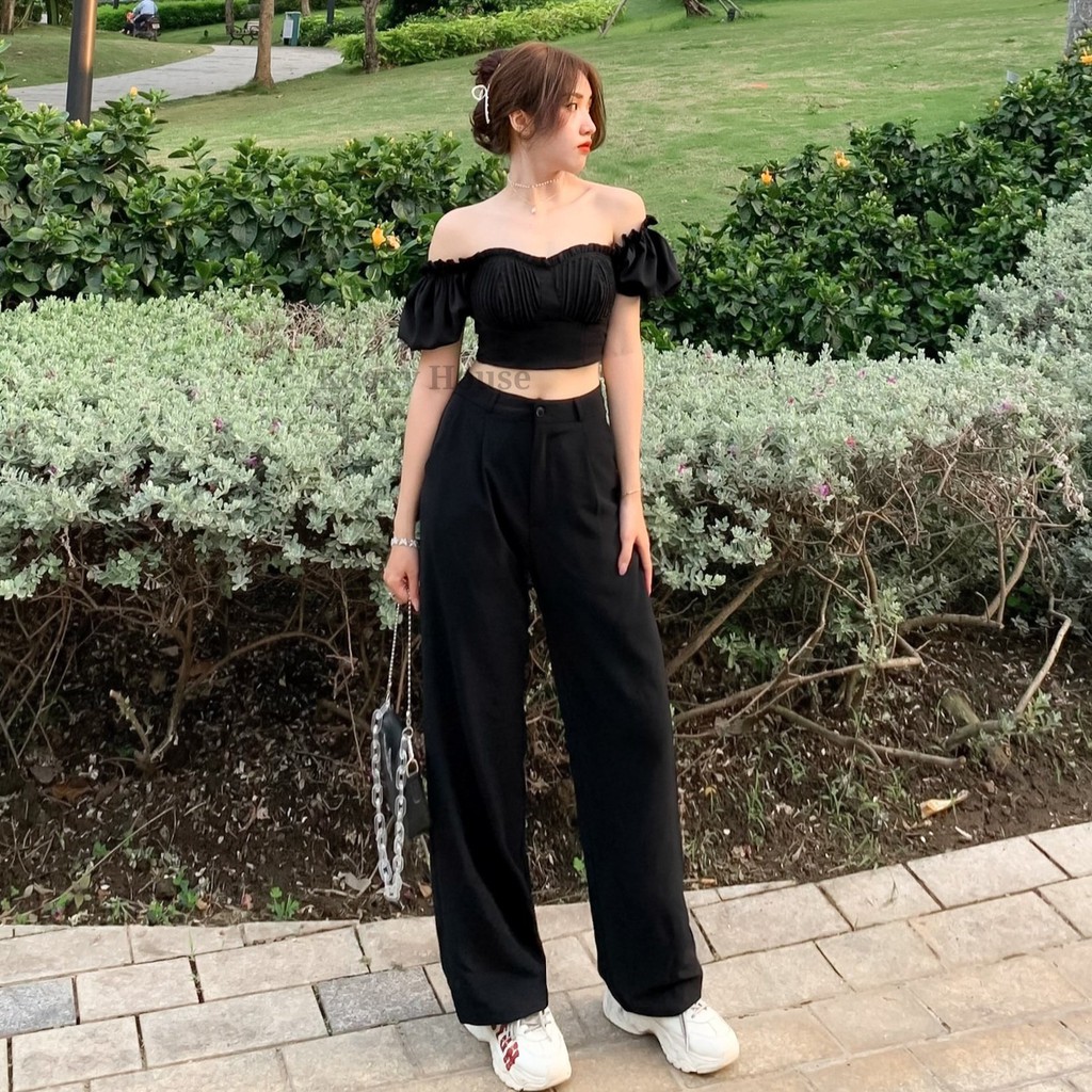 KOOKY HOUSE - Quần HACKER PANTS - Quần ống rộng lưng cao hack dáng và chiều dài chân