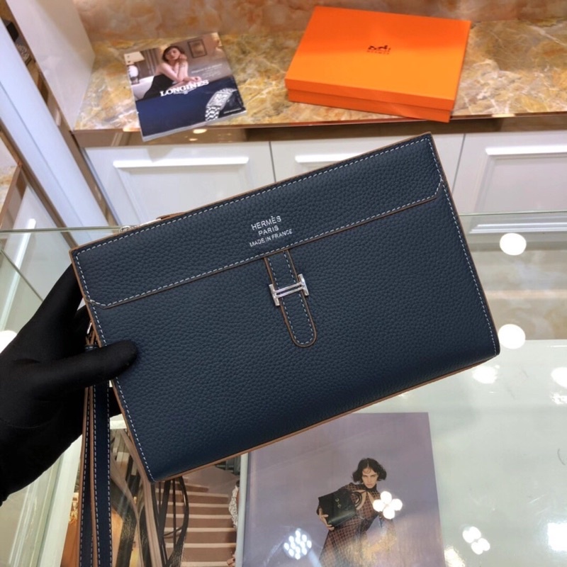 Ví cầm tay nam Hermès- da bê cao cấp Au nhập khẩu new fullbox