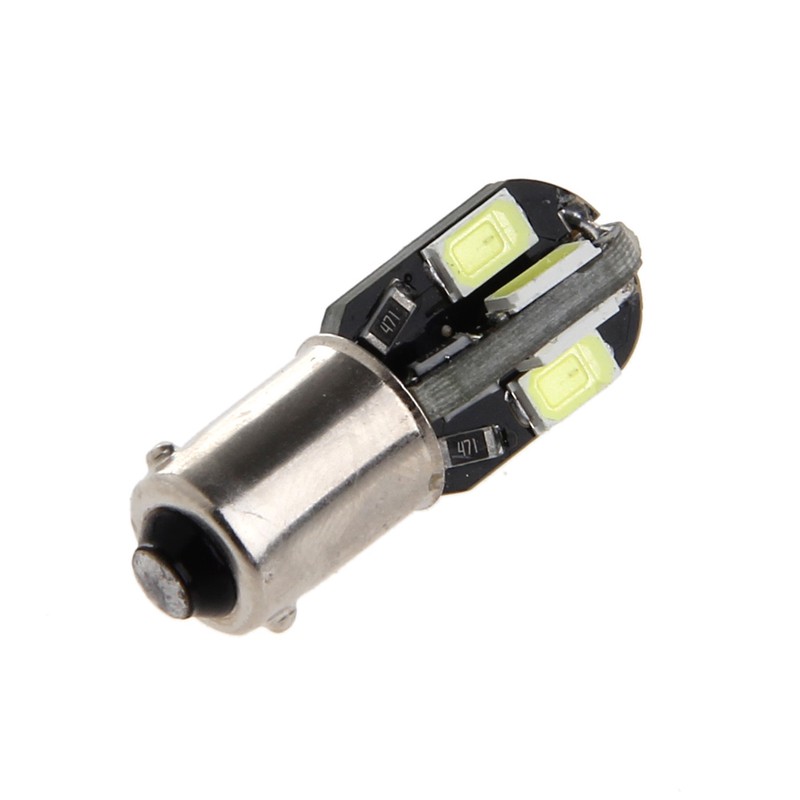 1 cặp đèn LED xi nhan trắng DC 12V BA9S H6W 5630 cho xe hơi