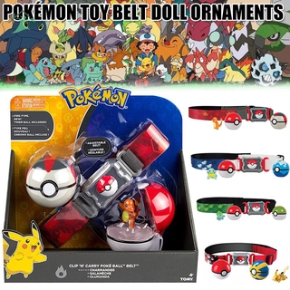 SJMW Pokémon Clip and Carry Poké Ball Adjustable Belt with Pokémon Action Figure 2 Poké Ball for Kid and Adult