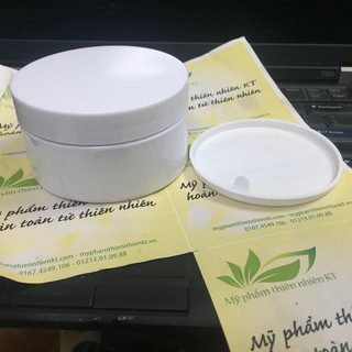 Hũ 200ml trắng đục lót , nắp trắng, hũ nhựa pet