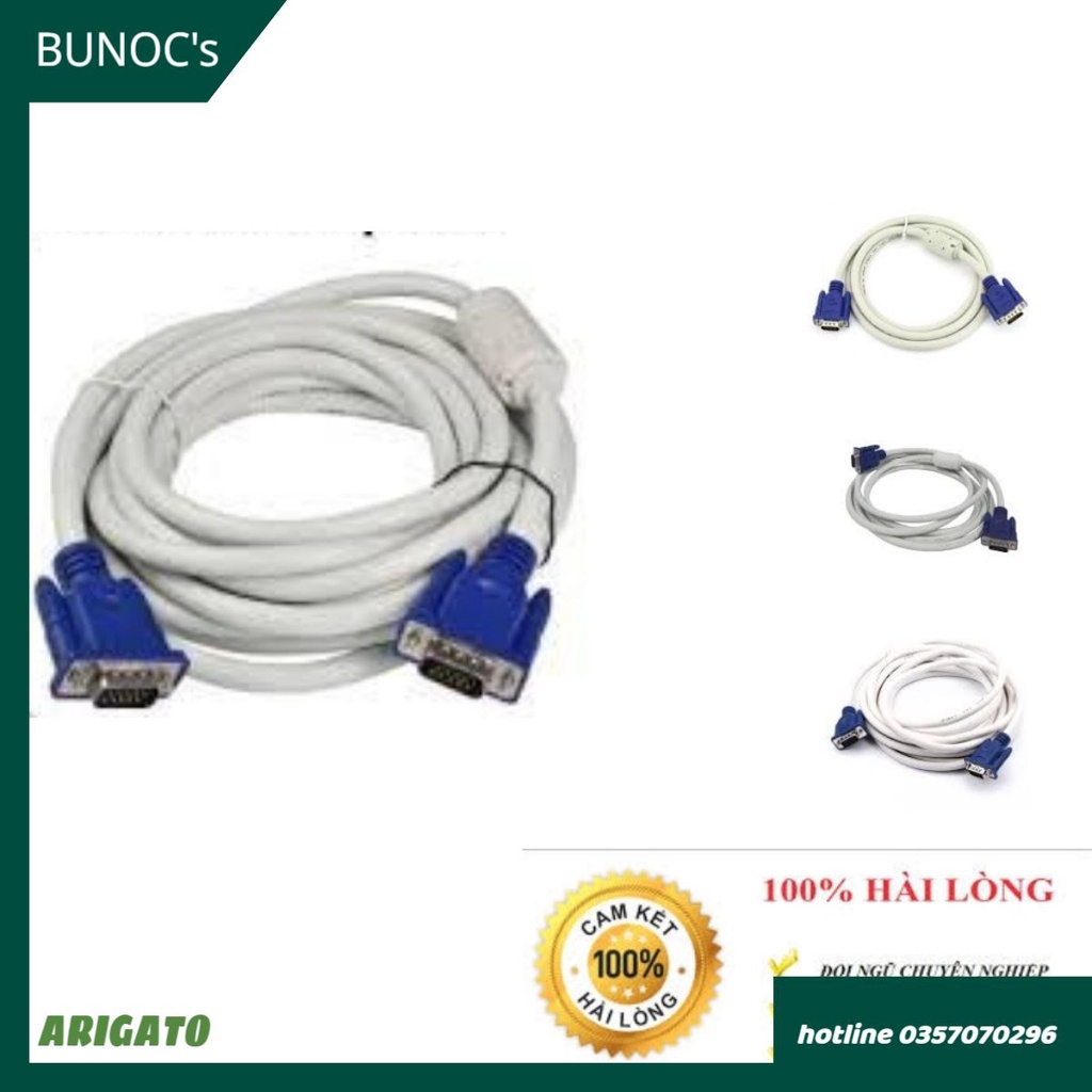 Dây tín hiệu VGA 1.5m-5m trắng chống nhiễu.hàng chất lượng bảo hành 3 tháng BUNOC's