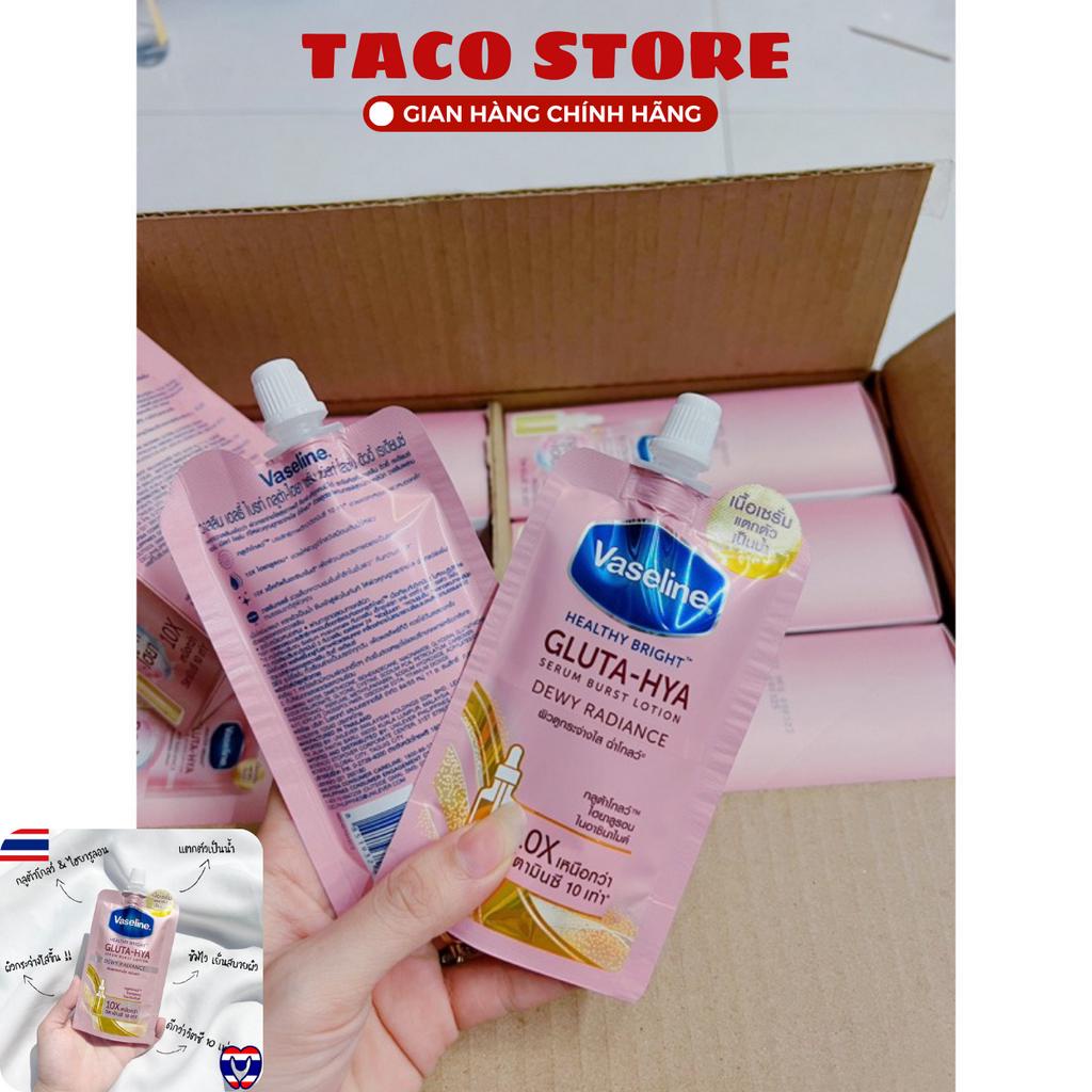 Sữa Dưỡng Thể Vaseline Gluta Hya 10x 30ml Gói Nhỏ Màu Hồng Trắng Da Ngăn Ngừa Lão Hóa