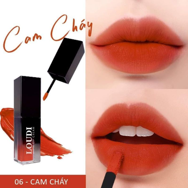 son kem Loudi siêu lì (màu cam cháy) giữ màu 12h_lâu trôi.