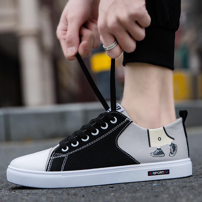 Giày Vải Nam Giày Sneaker Nam G05 In Hình Độc Lạ Phong Cách Thời Trang Hip Hop Cho Học Sinh Sinh Viên A1