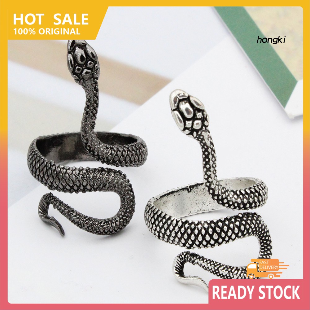 Nhẫn hở phối hình rắn thời trang tùy chọn màu sắc cho nam và nữ