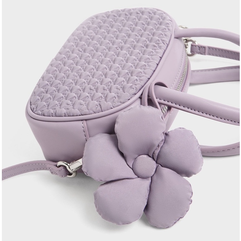 Túi xách nữ đeo chéo Charles and Keith charm hoa xinh xắn | Auth - Order Sing