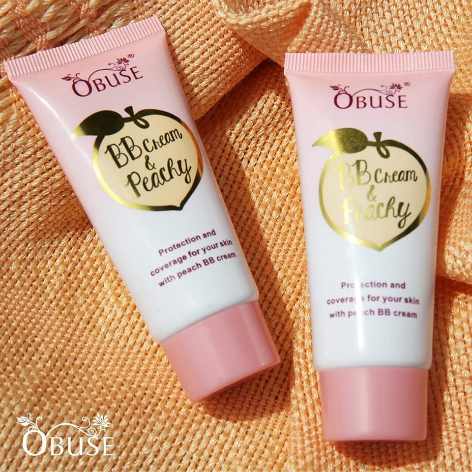 01 Tuýp Kem Nền Che Khyết Điểm HƯƠNG ĐÀO BB Cream &amp; Peachy OBuse Thái Lan 30gram