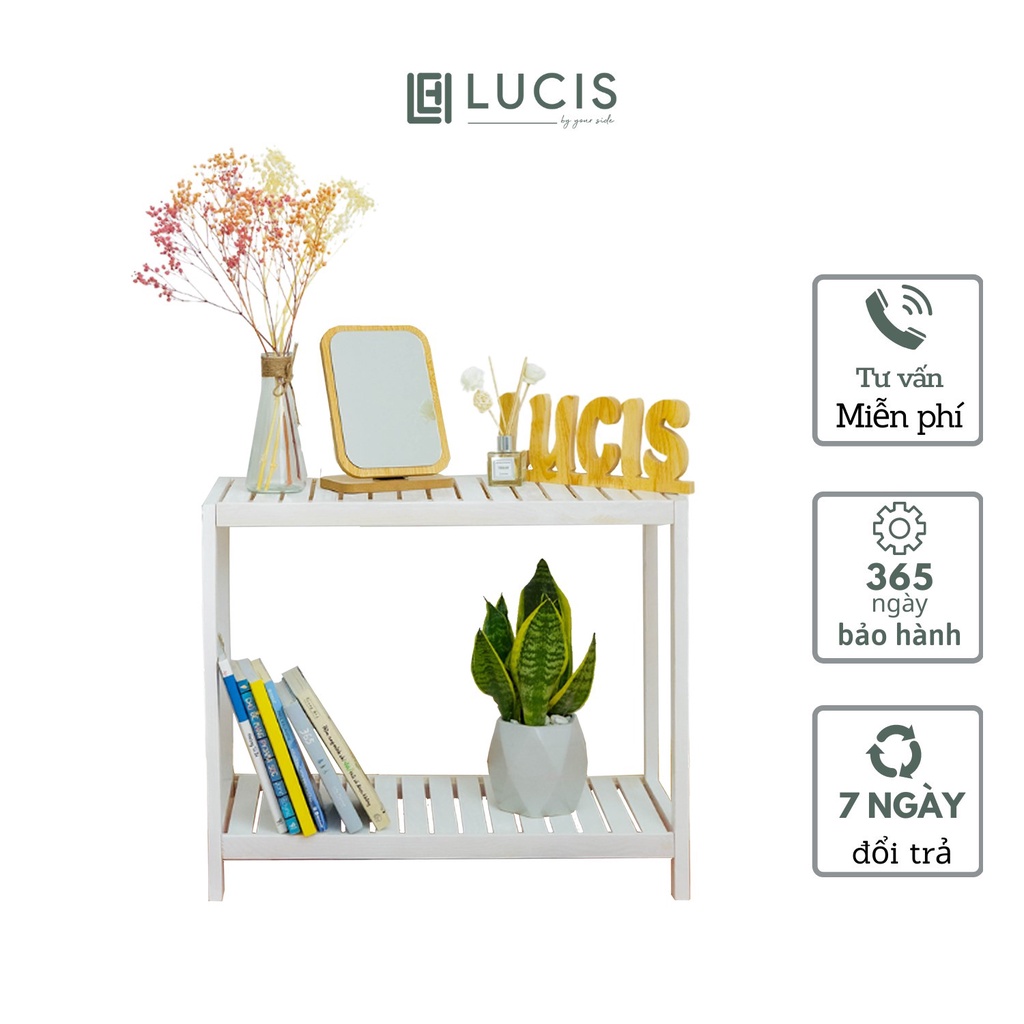 Kệ để đồ đa năng 2 tầng LUCIS 2 màu khác nhau trang trí phòng khách size 60cm