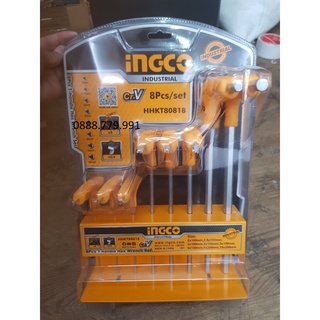 Bộ 8 chìa lục giác tay cầm chữ T ingco hhkt80818