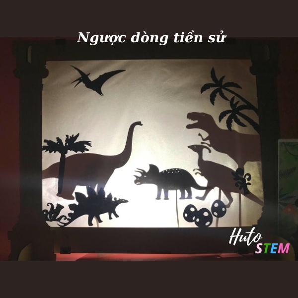 Rạp Múa Rối Bóng Khủng Long, Size Lớn, Tặng Kèm Đế Đặt Điện Thoại