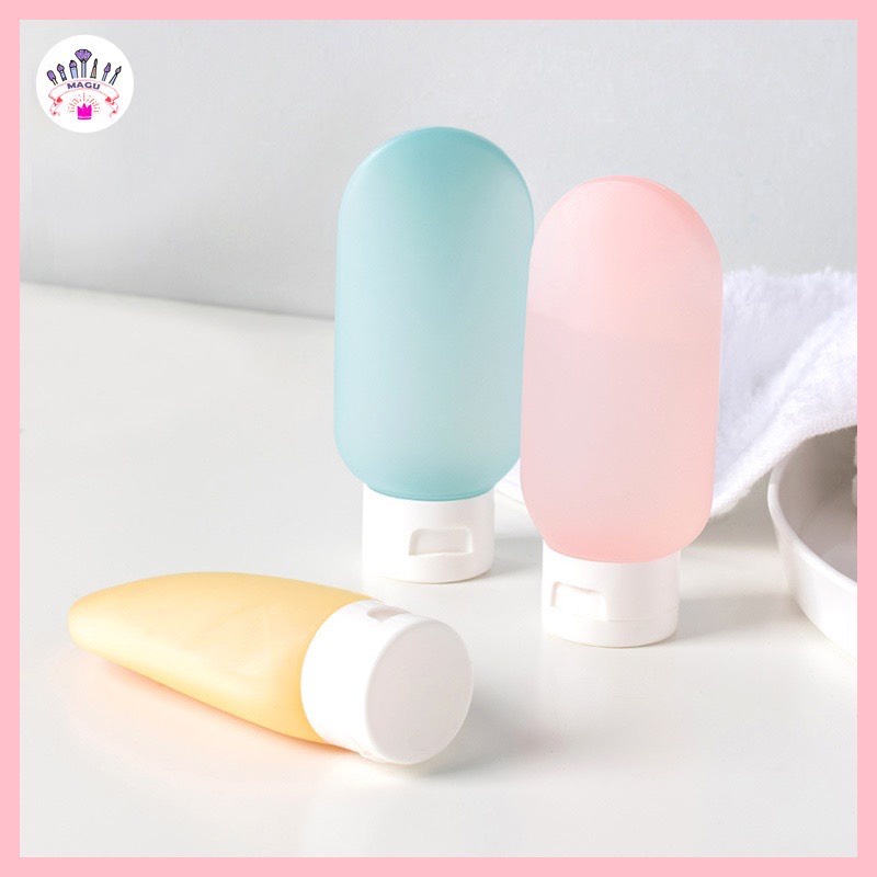 Bộ Chiết Mỹ Phẩm 3 Lọ 60ml Bằng Nhựa Dẻo Loại Tốt Dễ Bóp Dành Cho Du Lịch