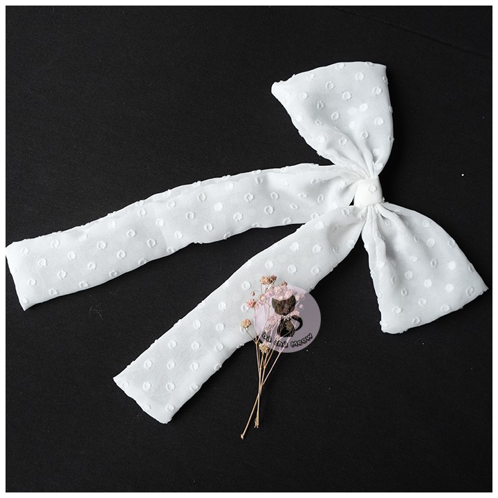 Đồ Cột Tóc Thắt Nơ Dài - Scrunchies Vintage - Dây Cột Tóc Tiểu Thư