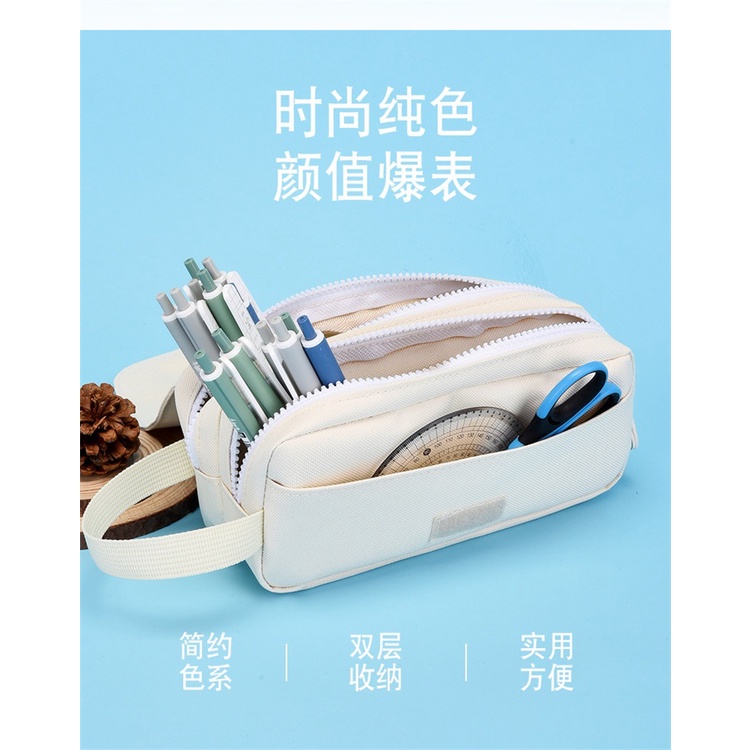 Túi Đựng Bút Chì Hai Lớp Sức Chứa Lớn Hình Anime Naruto Kakashi Sasuke Cho Học Sinh Trung Học