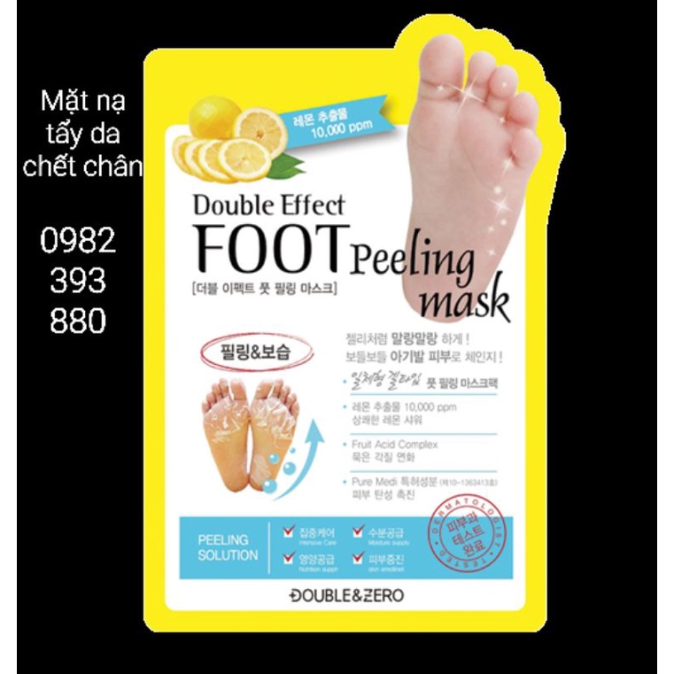 Mặt nạ tẩy tế bào da chết -Peel da chân Double Effect Foot MẪU MỚI