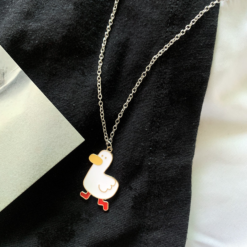 Dây Chuyền Mặt Hình Vịt Hoạt Hình Dễ Thương Cho Học Sinh