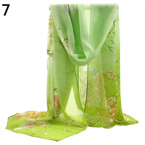 Khăn choàng vải chiffon mềm mịn họa tiết đơn giản cá tính cho nữ