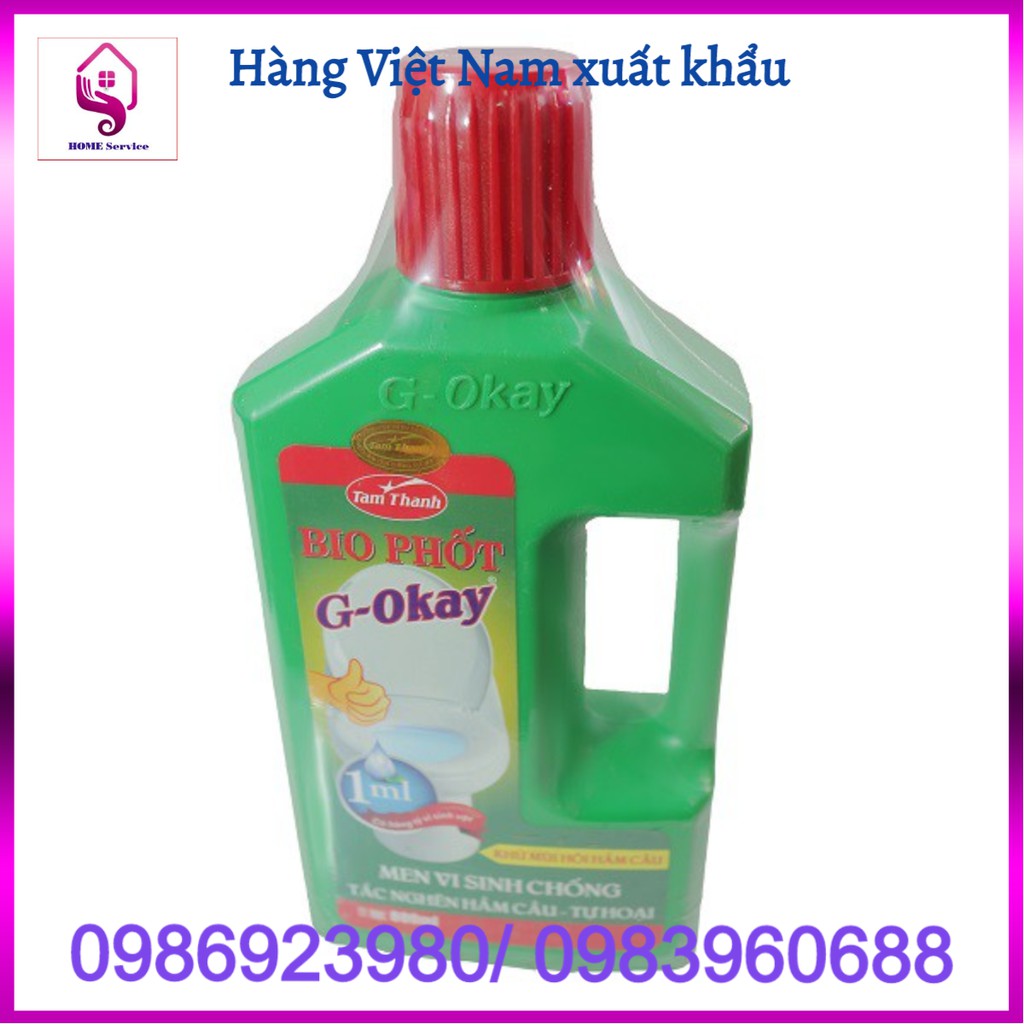  Men Vi sinh BIO PHỐT G-Okay chai 1000gr, chống tắc nghẹt, bảo dưỡng, phân hủy hầm cầu