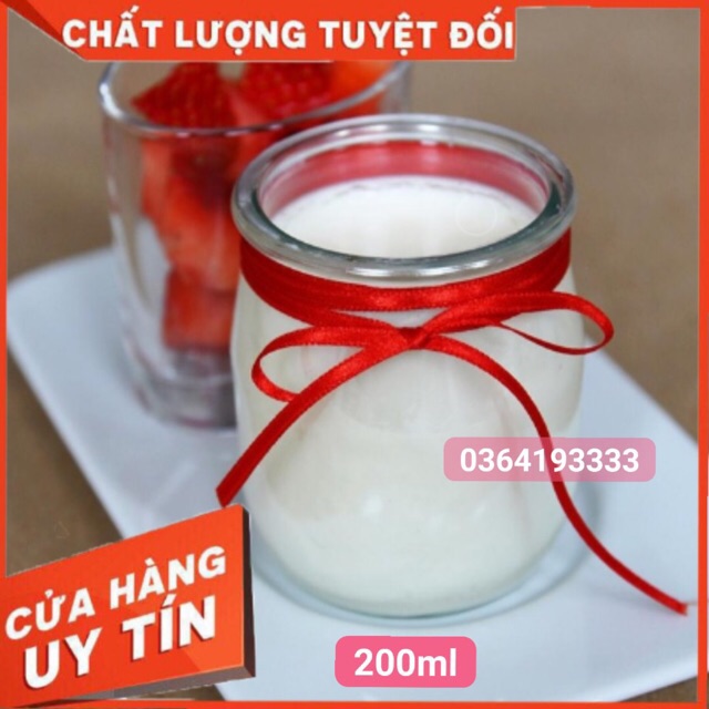 FREESHIP Set12 Hũ sữa chua thủy tinh 200ml Béo Kèm nắp