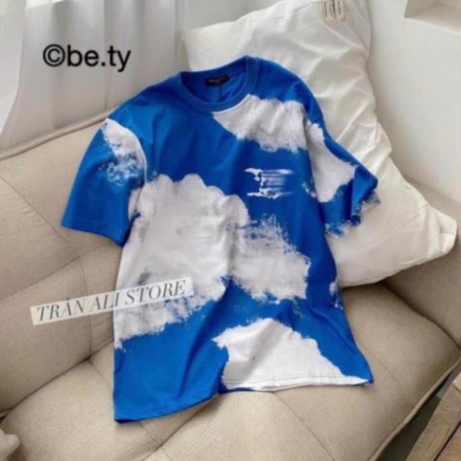 sale Áo Phông Loang Màu Xanh Lv Cotton Tay Lỡ Oversize Dư Tú Lệ New ་ 👈  ཾ  ྇  ྇