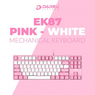 Mua Bàn Phím Cơ Dareu EK87 Pink White (Blue/Red/Brown Switch) - Hàng Chính Hãng