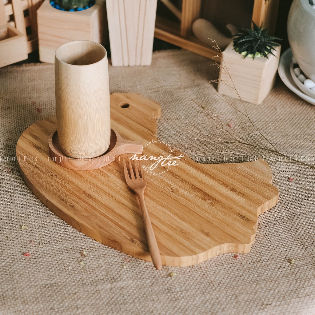 Thớt gỗ tre tự nhiên hình con gà - Thớt gỗ tre(Bamboo wood cutting board)