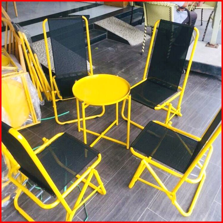 Ghế xếp cà phê khung sắt sơn tĩnh điện