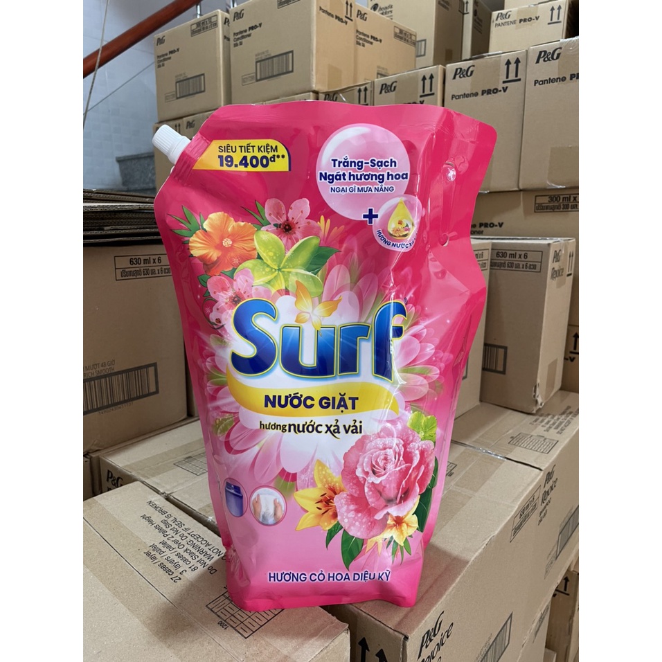 Túi nước giặt Surf hương hoa cỏ diệu kỳ và hương sương mai mát dịu 3.5kg