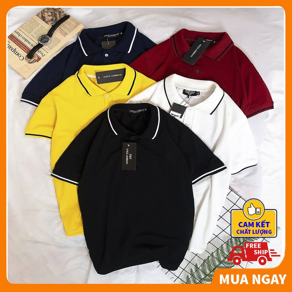 Áo polo nam trơn chất mè cá sấu dày dặn giá rẻ ❤️KINGSPORT❤️ Áo polo nam trơn màu đen trắng xanh vàng thời trang cao cấp