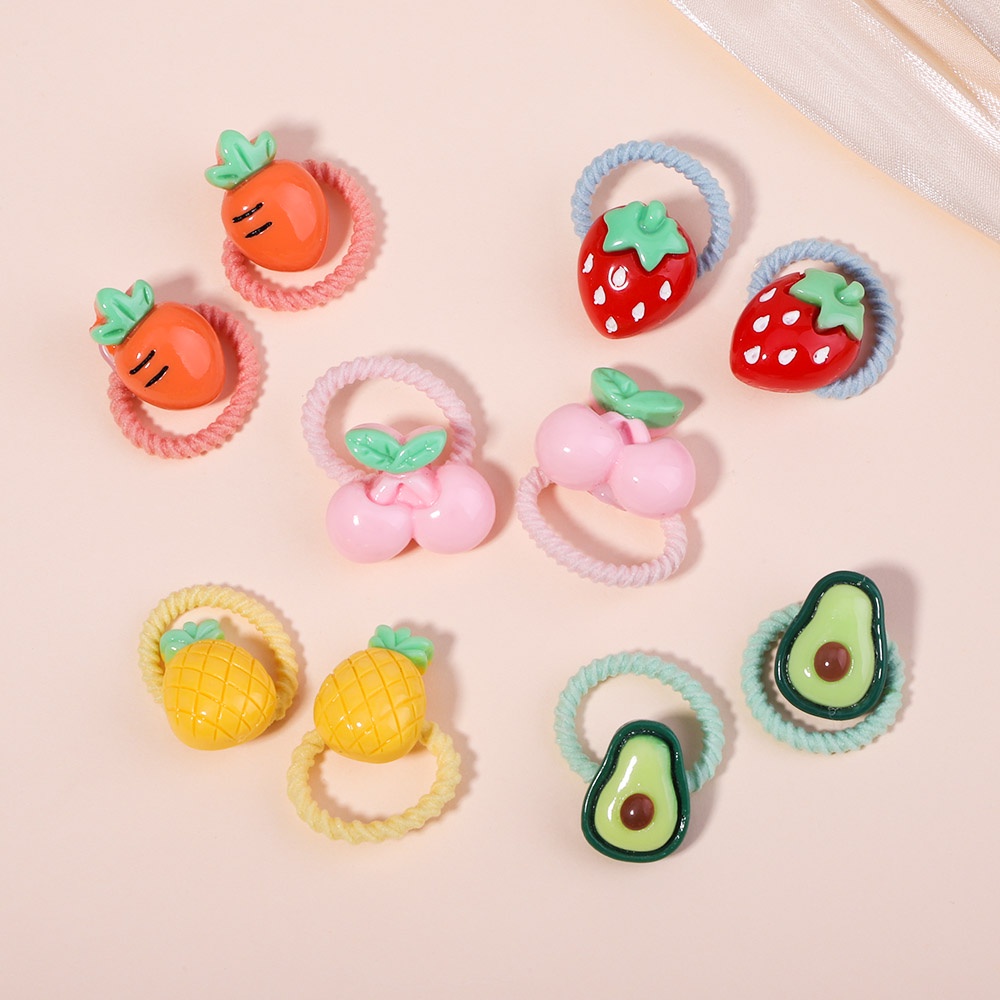Set 10 dây buộc tóc cao su KIDSBOWS đính hoa dễ thương thời trang cho bé gái