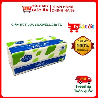 [Shopee Mall]Giấy ăn-Giấy rút lụa SILKWELL 250 TỜ.