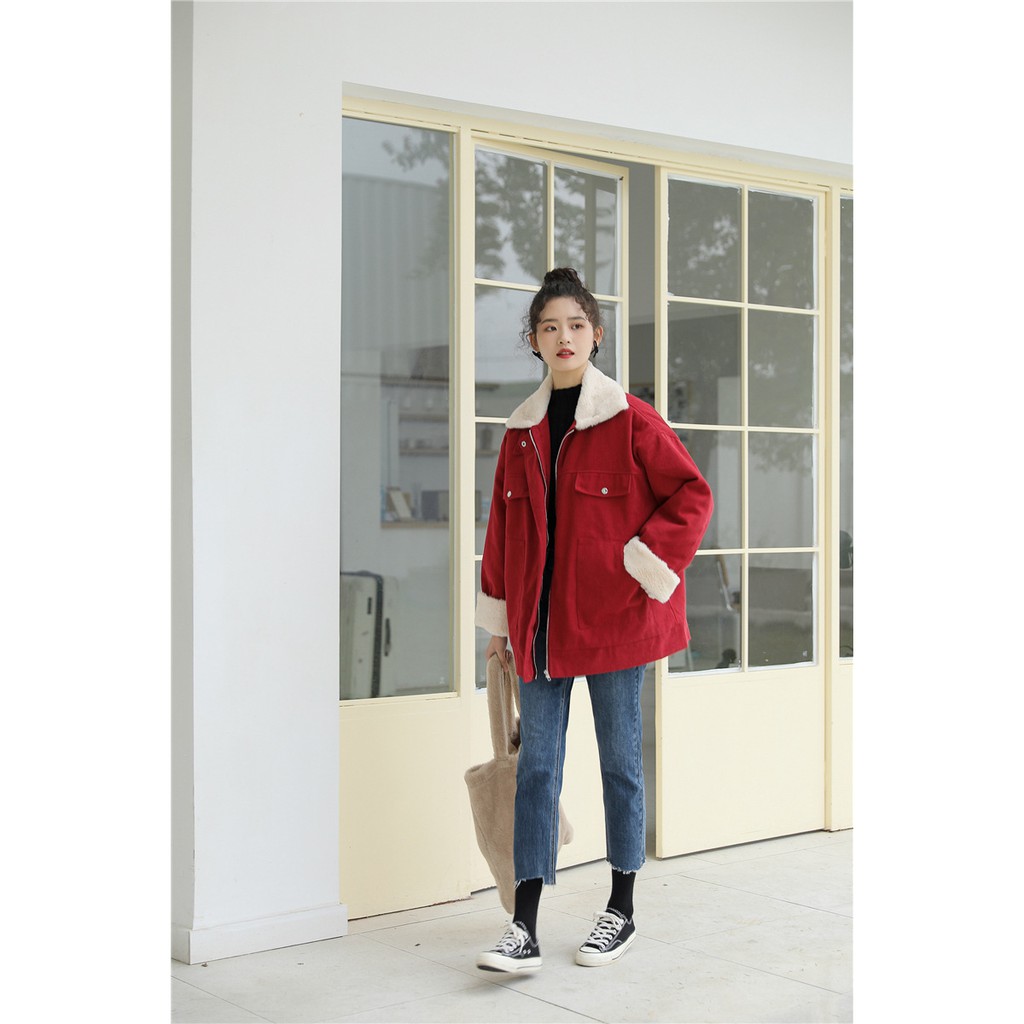Áo Khoác Kaki Lông Ấm 406 Đỏ