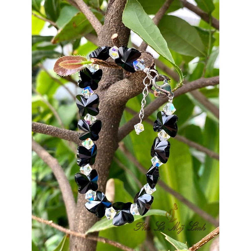 Vòng tay pha lê Swarovski bướm 8mm-10mm