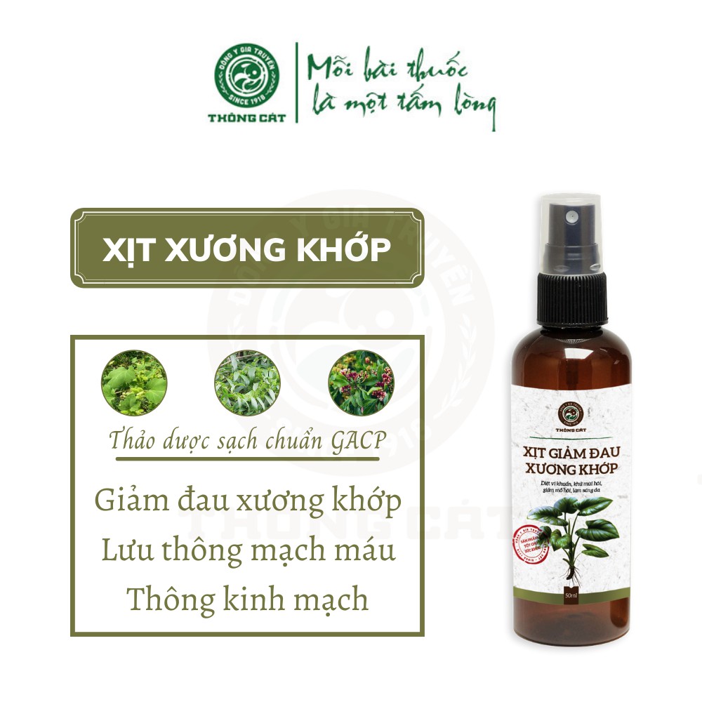 Xịt giảm đau xương khớp Đông y gia truyền Thông Cát(Since 1918)_hỗ trợ xương khớp, giúp giảm thoái hóa, thoát vị đĩa đệm