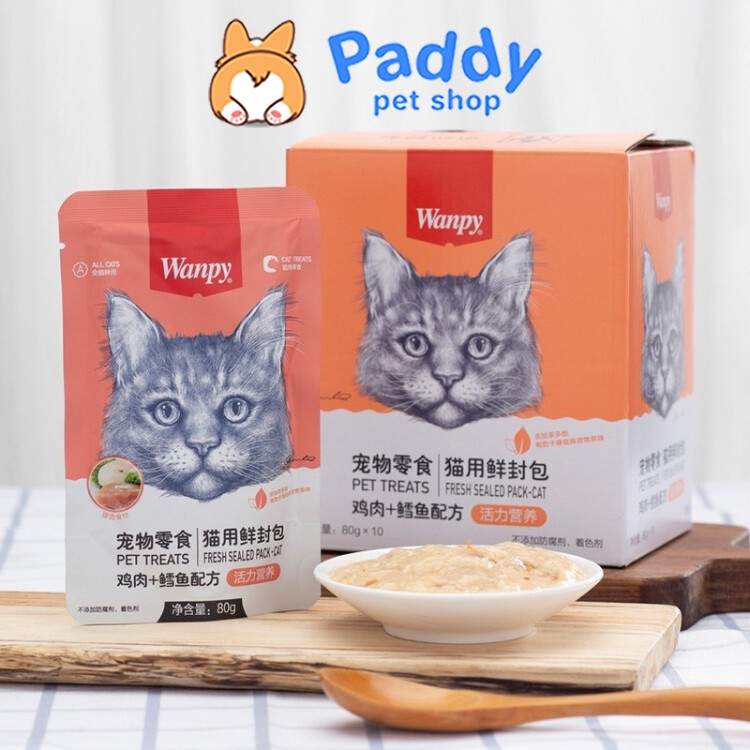 Pate Súp Thịt Tươi Wanpy Cho Mèo Mọi Lứa Tuổi (80g)