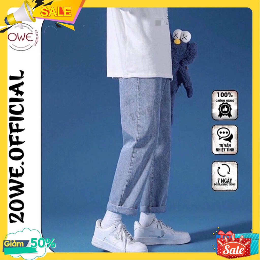 Quần jean nữ nam ống rộng cạp cao ulzzang quần bò nữ nam baggy ống rộng phong cách thời trang đường phố mùa hè | BigBuy360 - bigbuy360.vn