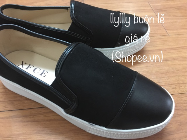 Giày slip on mũi da | BigBuy360 - bigbuy360.vn