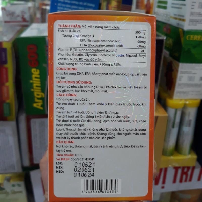 OMEGA 3 KID- Giúp Bé Phát Triển Trí Não, Bổ Mắt - Hộp 60 viên