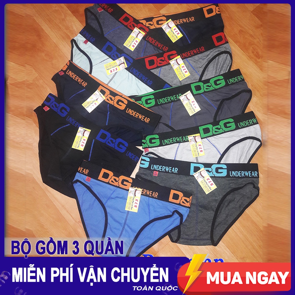 COMBO 3 Quần LÓT Nam - Nhiều Màu và Logo