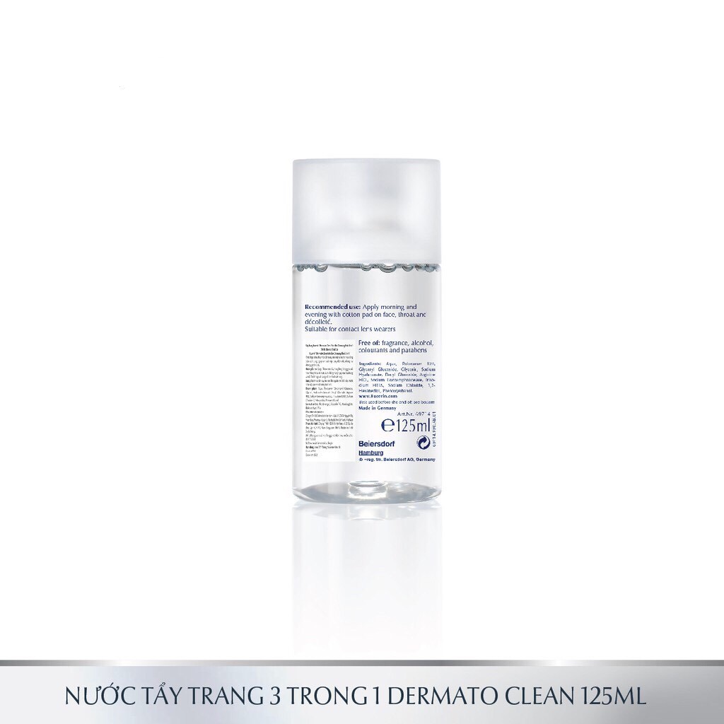 ✅ (CHÍNH HÃNG) Nước tẩy trang dịu nhẹ cho da nhạy cảm Eucerin Dermato Clean Micellar Cleansing Fluid 3 in 1 125ml