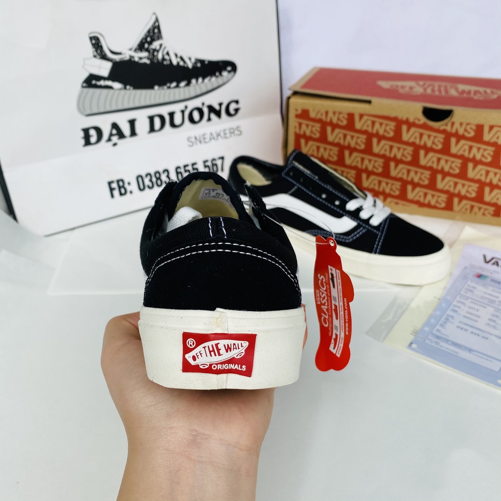 Giày Van Classic đen Vaul Caro buộc dây Old Skool , Giày thể thao nam nữ Vans bản cao cấp