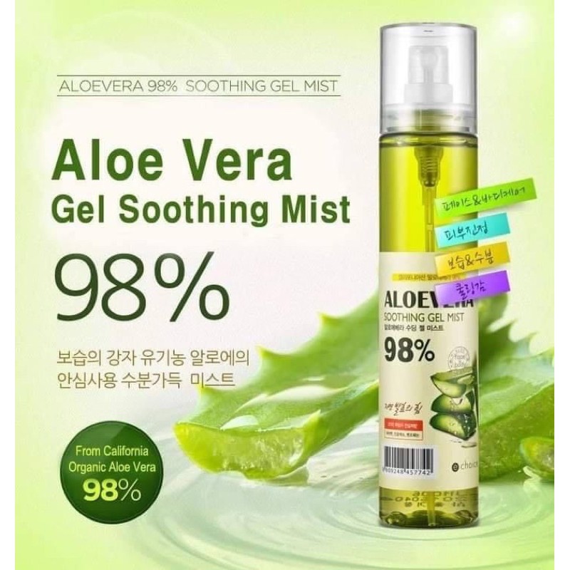 Xịt Khoáng Lô Hội Arumtown Aloe Vera Soothing Mist 98%