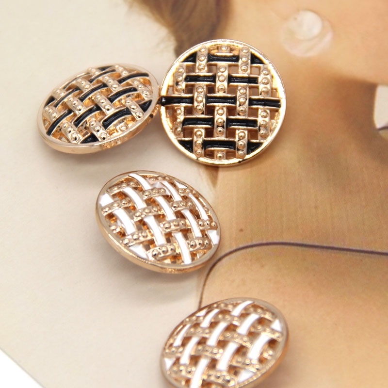 Bộ 6 Nút Áo Kim Loại Vàng Kích Thước 15/20/25mm Dùng Trang Trí Áo Khoác Cardigan