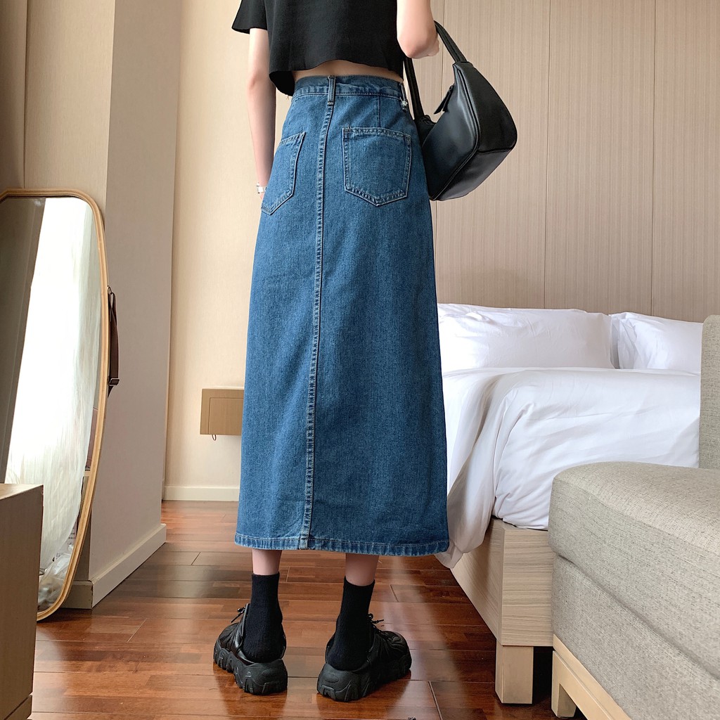 Chân Váy Denim Xiaozhainv Lưng Cao Phong Cách Hàn Quốc Cho Nữ | BigBuy360 - bigbuy360.vn