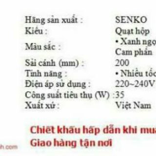 Quạt hộp Senko BD230