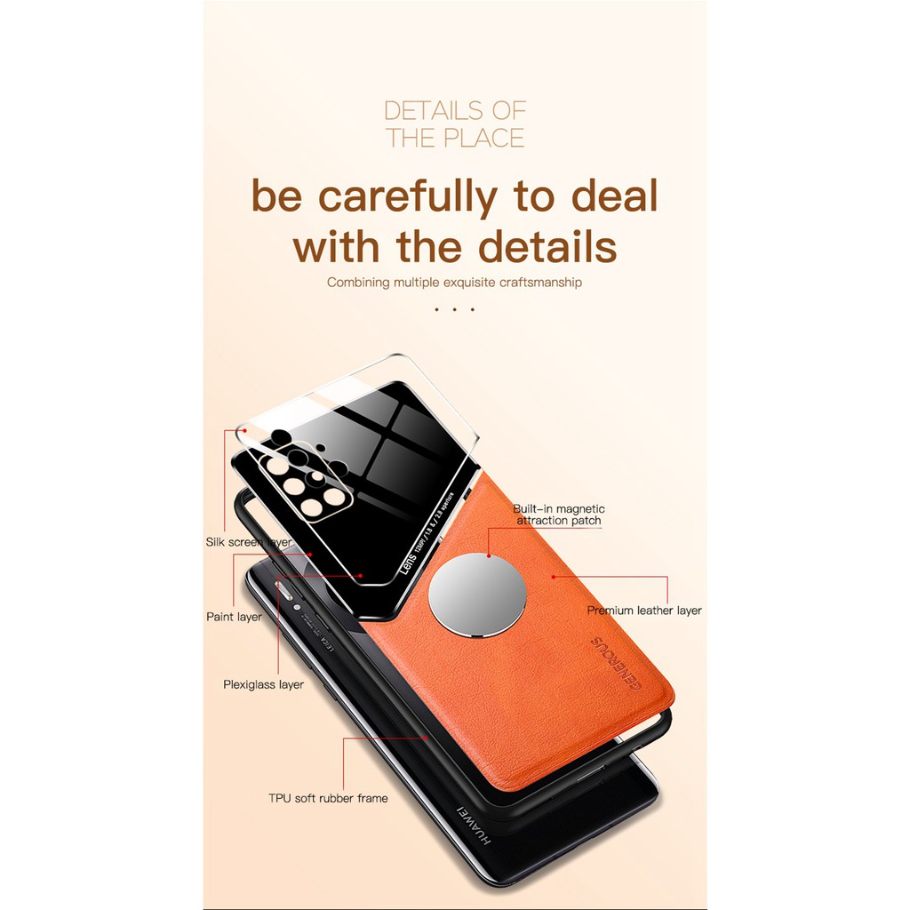 Ốp điện thoại PC + Da PU + silicon mềm từ tính gắn kính xe hơi thích hợp cho Samsung Galaxy A51 A71 4G 5G A71 A51