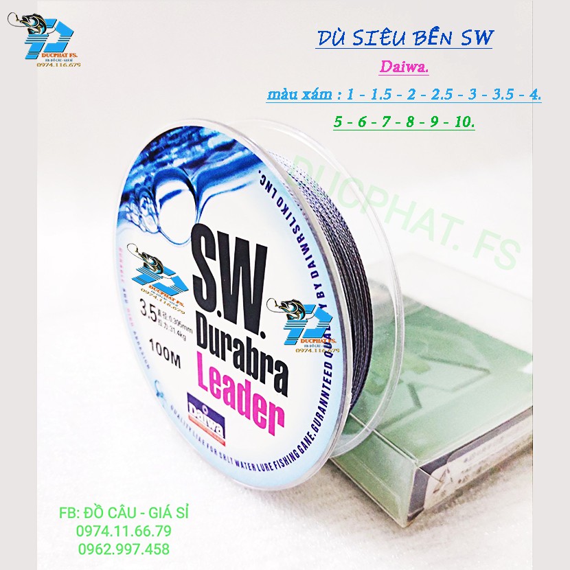 Dây câu dù siêu bền xám PE x4 daiwa SW. dùng câu lure và làm thẻo câu.