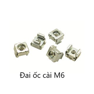 Gói 100 cái Tán cài M6/Ecu cài M6/Đai ốc cài M6. Chất liệu: Mạ Trắng