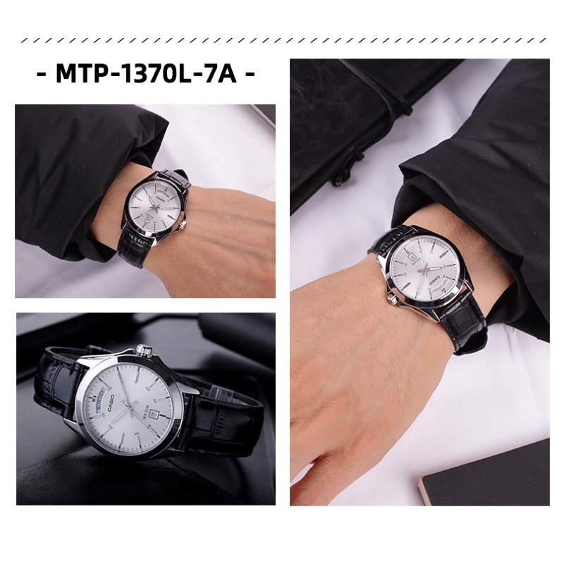 Đồng hồ nam dây da Casio chính hãng Anh Khuê MTP-1370L-7AVDF