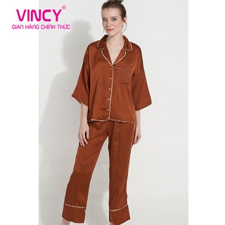 Bộ đồ satin dài nữ vincy thoáng mát bsd090s11
